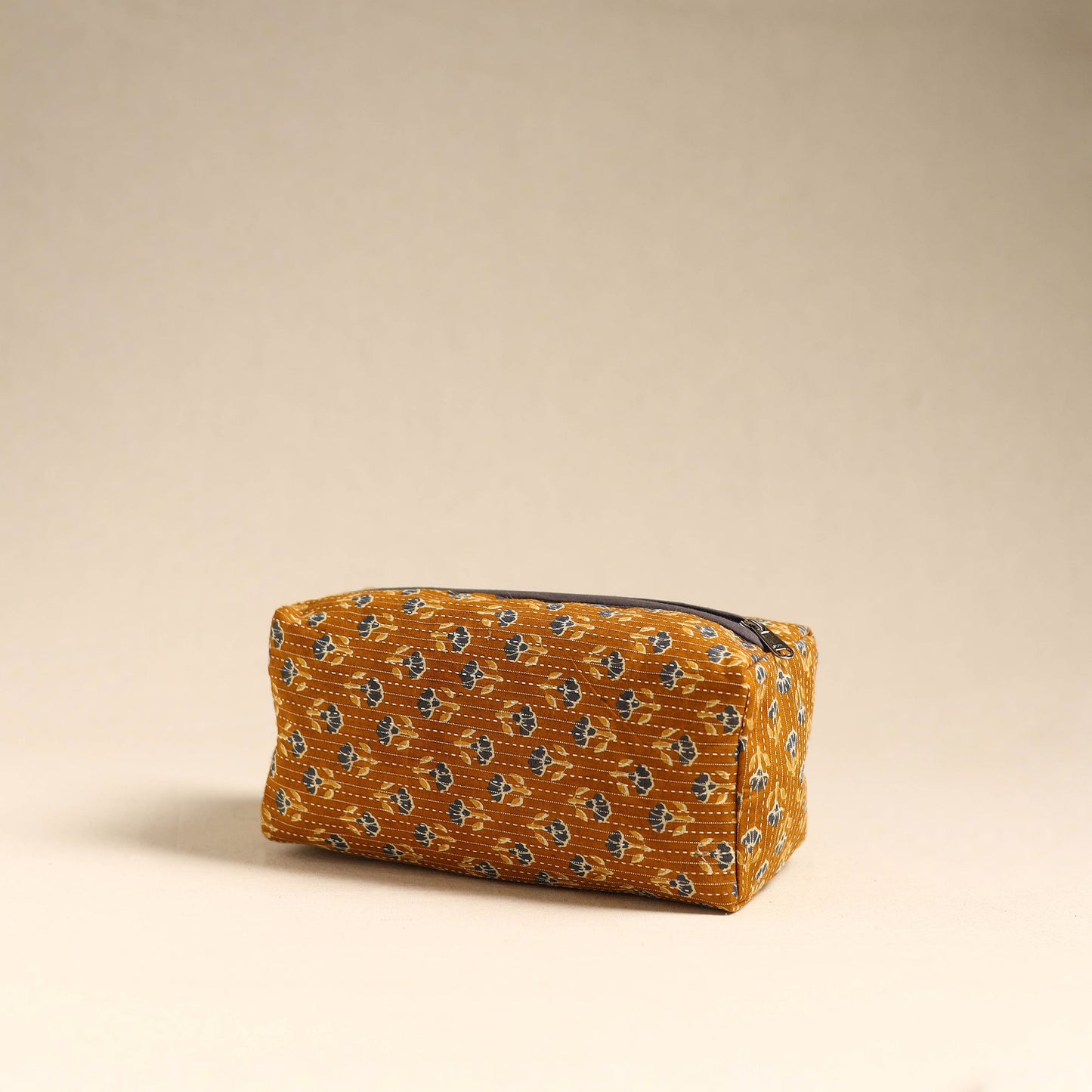  Brown Handmade Cotton Toiletry Pouch 