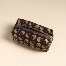  Brown Handmade Cotton Toiletry Pouch 