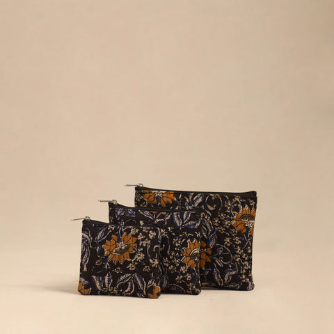 Brown - handmade cotton utility pouches (set of 3) 31