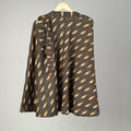 Brown Handmade Cotton Wrap Around Pochampally Ikat Skirt