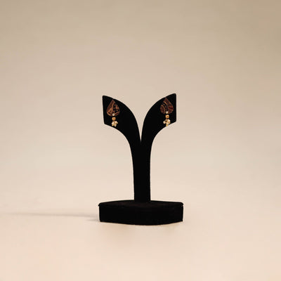 Brown - handmade fabart earrings 82 - handcrafted