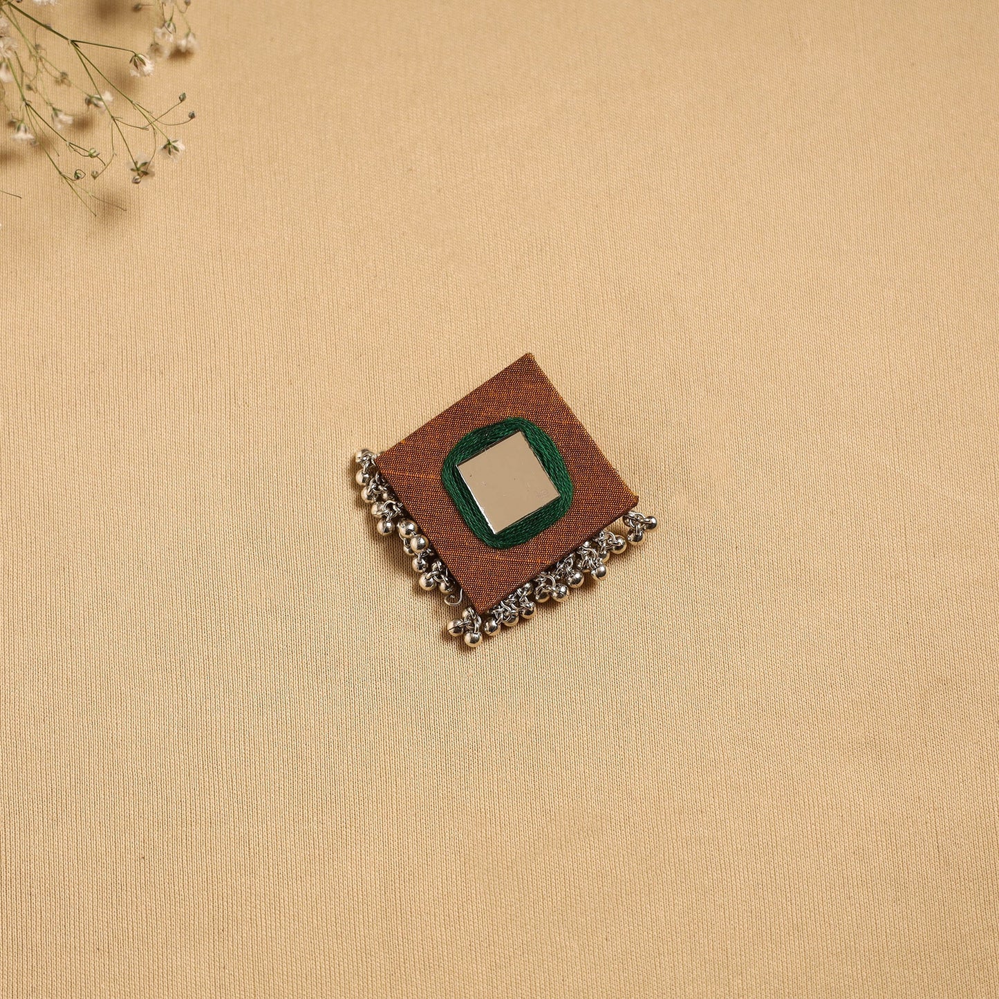 Handmade fabart ghungroo work hair clip 07 - handcrafted