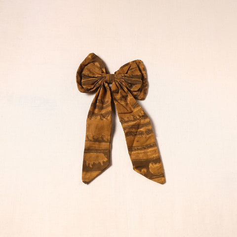 Brown - handmade fabric bow hair clip 04 - handcrafted