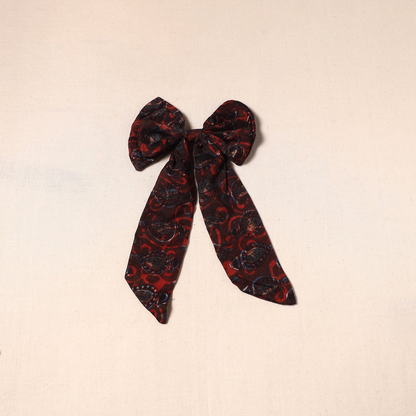 Brown - handmade fabric bow hair clip 39 - handcrafted