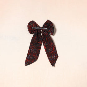 Brown - handmade fabric bow hair clip 39 - handcrafted