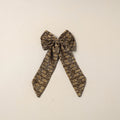 Brown Handmade Fabric Bow Hair Clip