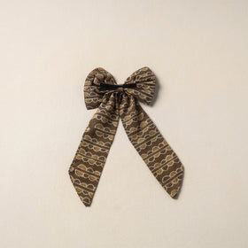Brown Handmade Fabric Bow Hair Clip