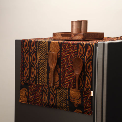 Handmade fridge top cover with multiple pockets 05