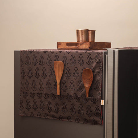 Handmade fridge top cover with multiple pockets 11