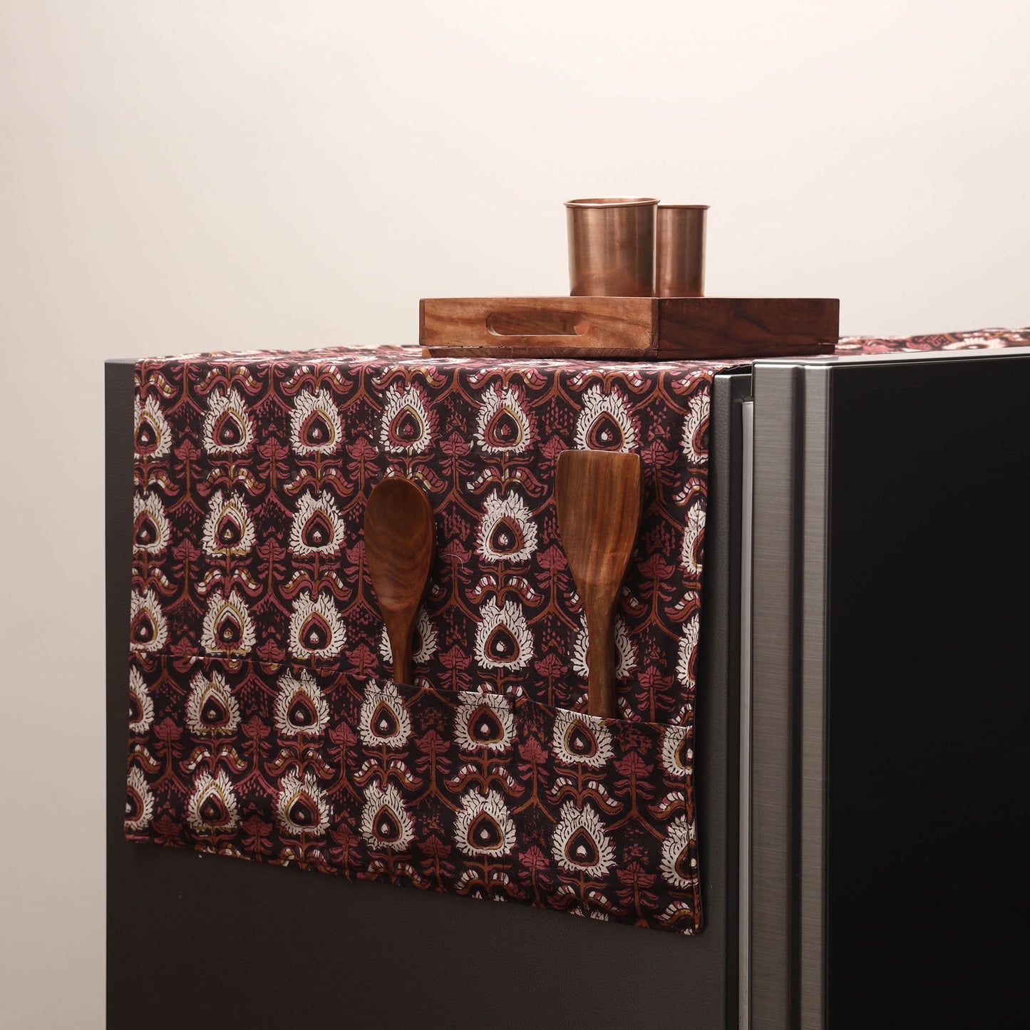 Handmade fridge top cover with multiple pockets 122