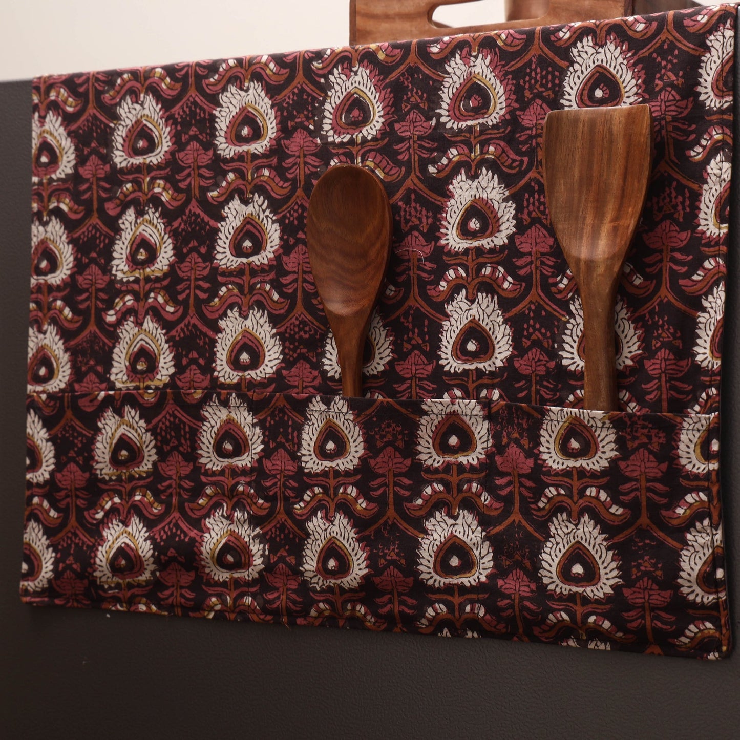 Handmade fridge top cover with multiple pockets 122