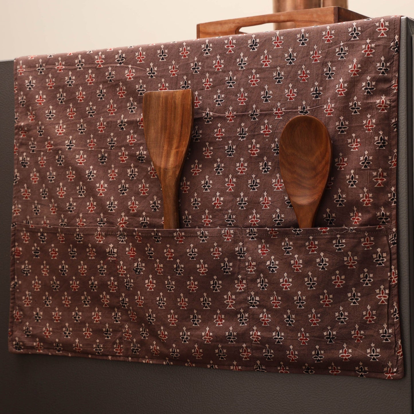 Handmade fridge top cover with multiple pockets 20