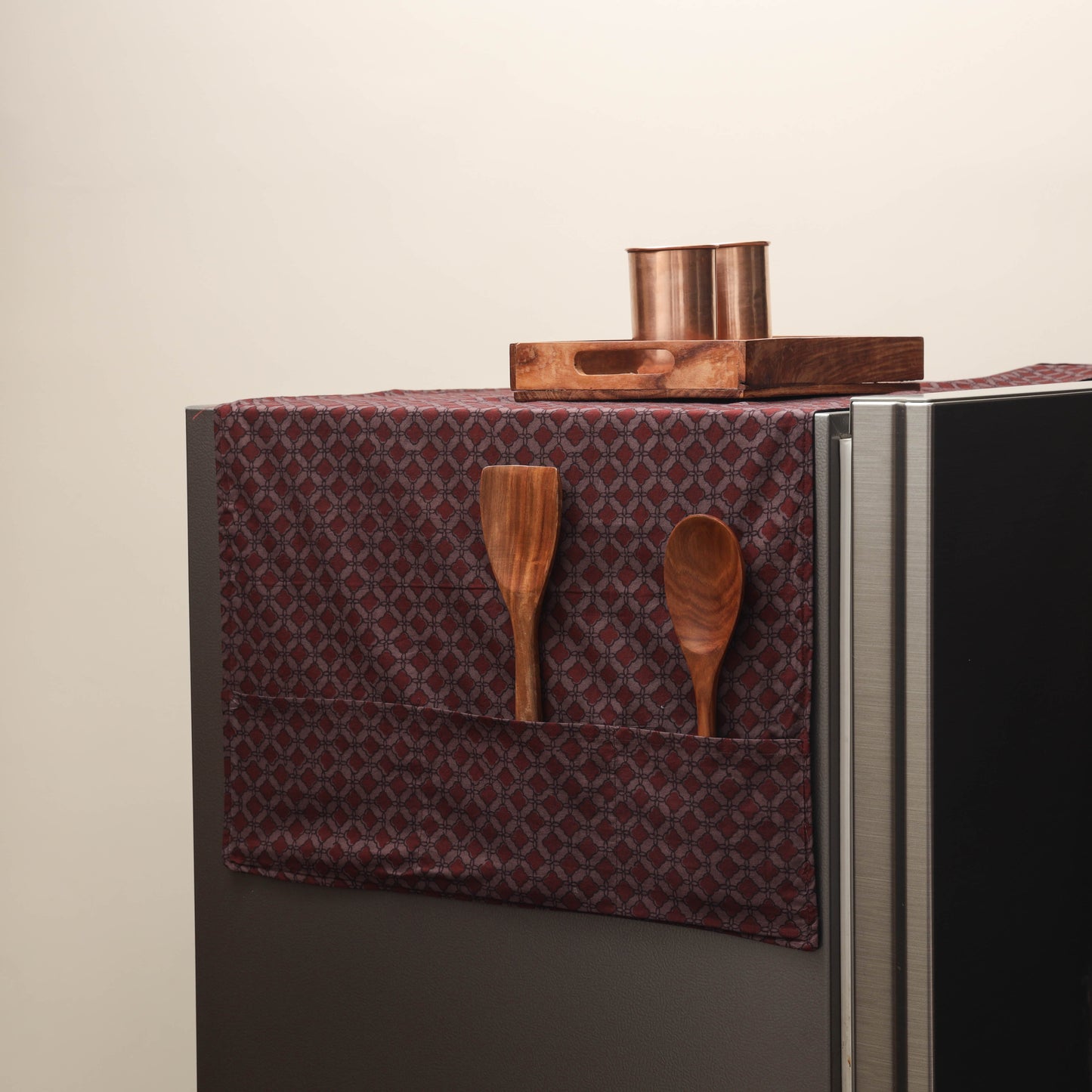 Handmade fridge top cover with multiple pockets 22