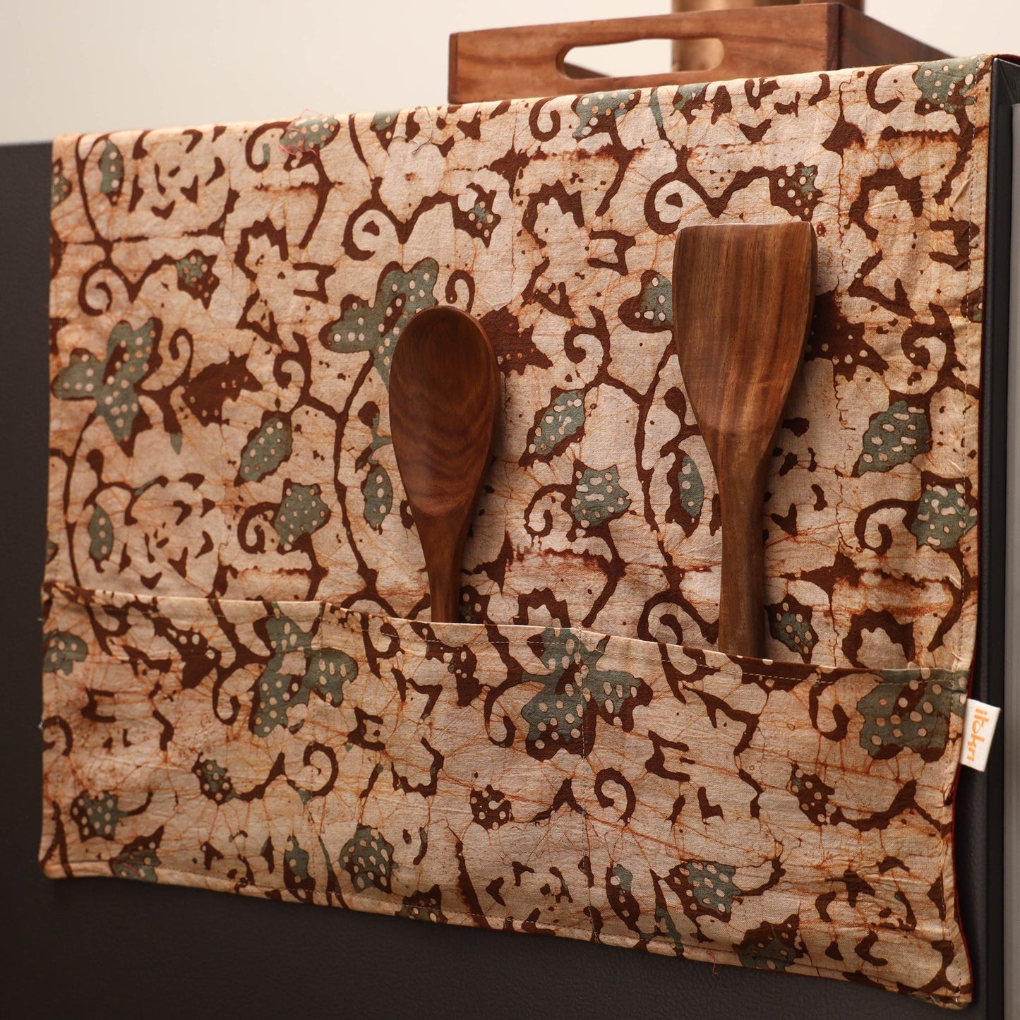 Handmade fridge top cover with multiple pockets 29