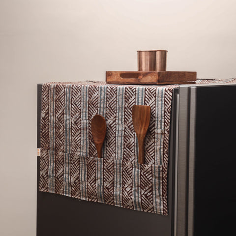 Handmade fridge top cover with multiple pockets 45