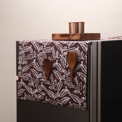 Handmade fridge top cover with multiple pockets 51