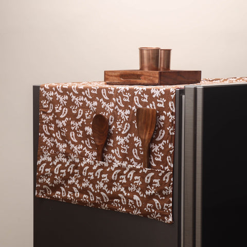 Handmade fridge top cover with multiple pockets 53