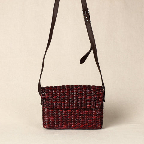 Brown Handmade Organic Water Hyacinth Sling Bag