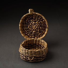 Handmade Organic Water Hyacinth Brown Utility Box from Assam (Small)