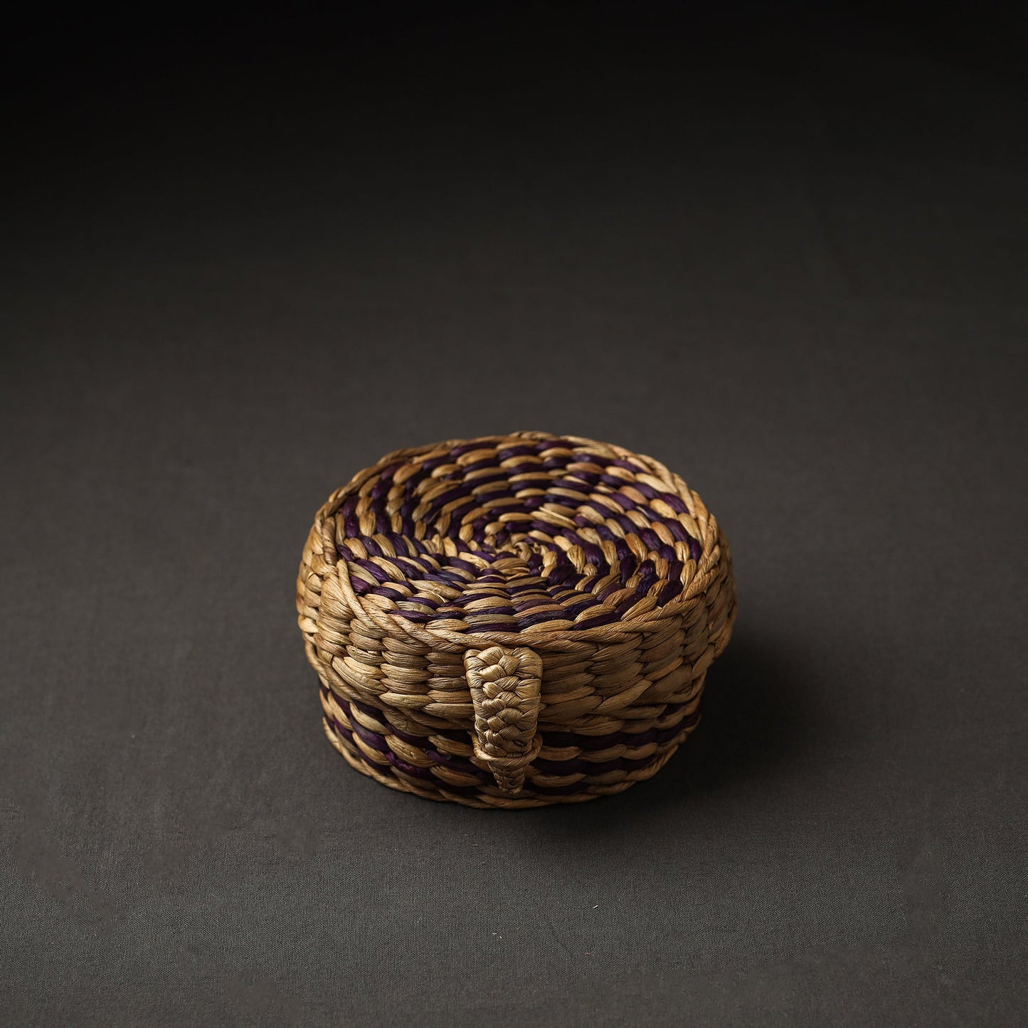 Handmade Organic Water Hyacinth Brown Utility Box from Assam (Small)