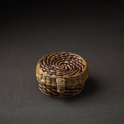 Handmade Organic Water Hyacinth Brown Utility Box from Assam (Small)