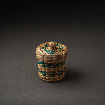 Handmade Organic Water Hyacinth Brown Utility Box (Small)