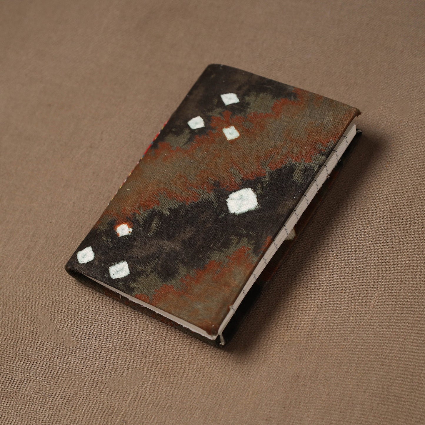 Handmade paper notebook in bandhani fabric cover (5 x 3.5