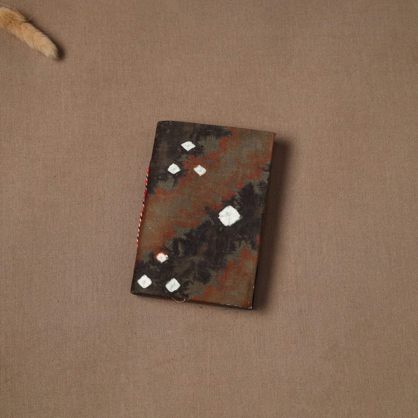 Handmade paper notebook in bandhani fabric cover (5 x 3.5