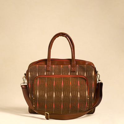  Brown Handmade Pochampally Ikat Laptop Bag