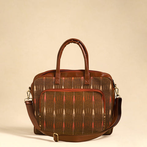  Brown Handmade Pochampally Ikat Laptop Bag