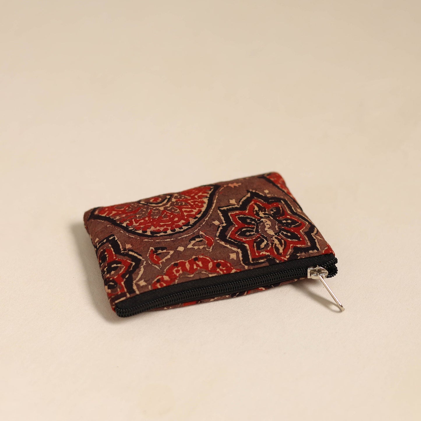  Brown Handmade Quilted Cotton Coin Pouch Online in India