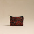  Brown Handmade Quilted Cotton Coin Pouch Online in India