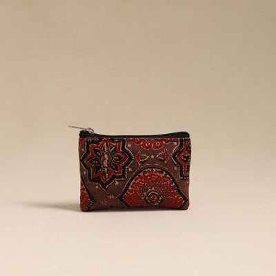  Brown Handmade Quilted Cotton Coin Pouch Online in India