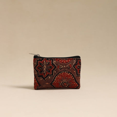  Brown Handmade Quilted Cotton Coin Pouch Online in India