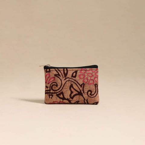  Brown Handmade Quilted Cotton Coin Pouch Online in India