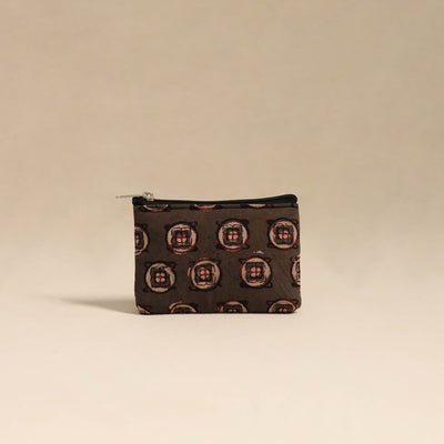  Brown Handmade Quilted Cotton Coin Pouch Online in India
