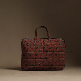  Brown Handmade Quilted Cotton Laptop Bag (13 x 16 in)
