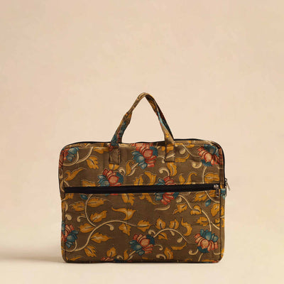  Brown Handmade Quilted Cotton Laptop Bag