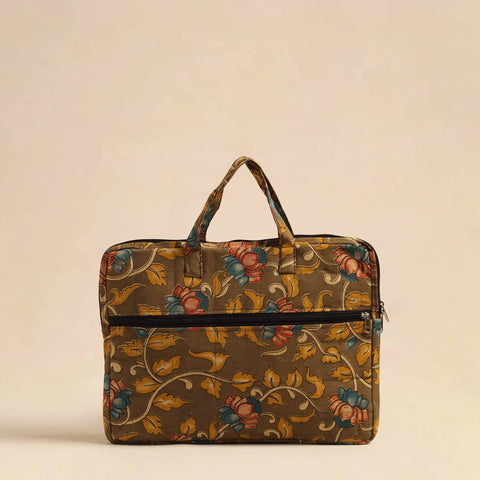  Brown Handmade Quilted Cotton Laptop Bag