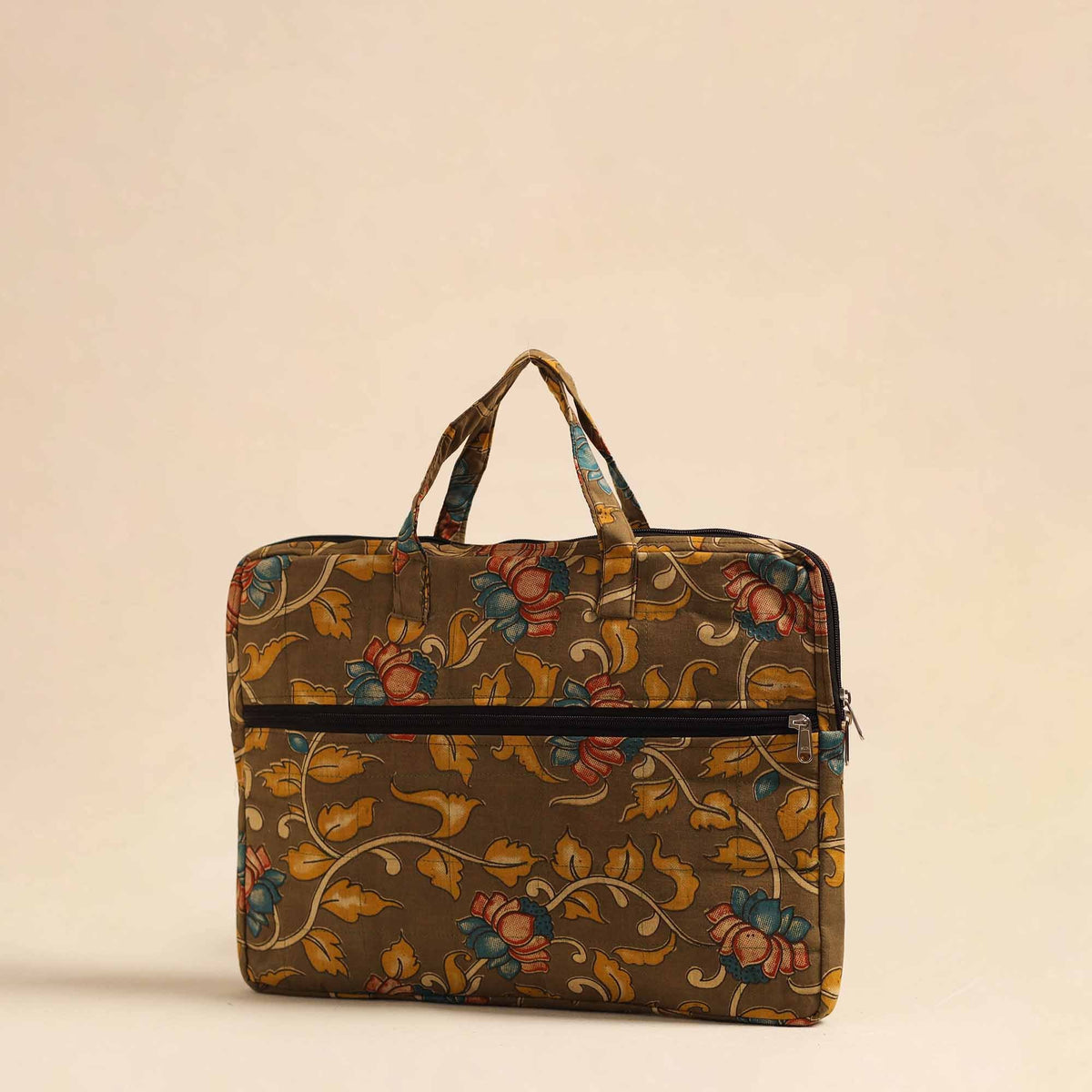  Brown Handmade Quilted Cotton Laptop Bag