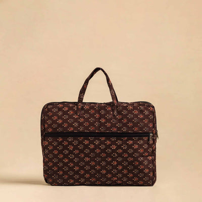  Brown Handmade Quilted Cotton Laptop Bag