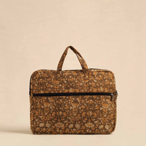  Brown Handmade Quilted Cotton Laptop Bag