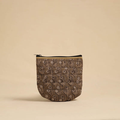  Brown Handmade Quilted Cotton Utility Pouch