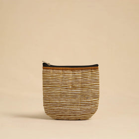  Brown Handmade Quilted Cotton Utility Pouch