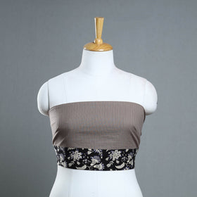 Buy Handmade Running Stitch Plain Cotton Blouse Piece