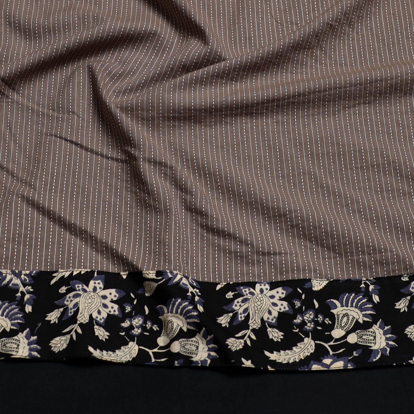 Buy Handmade Running Stitch Plain Cotton Blouse Piece