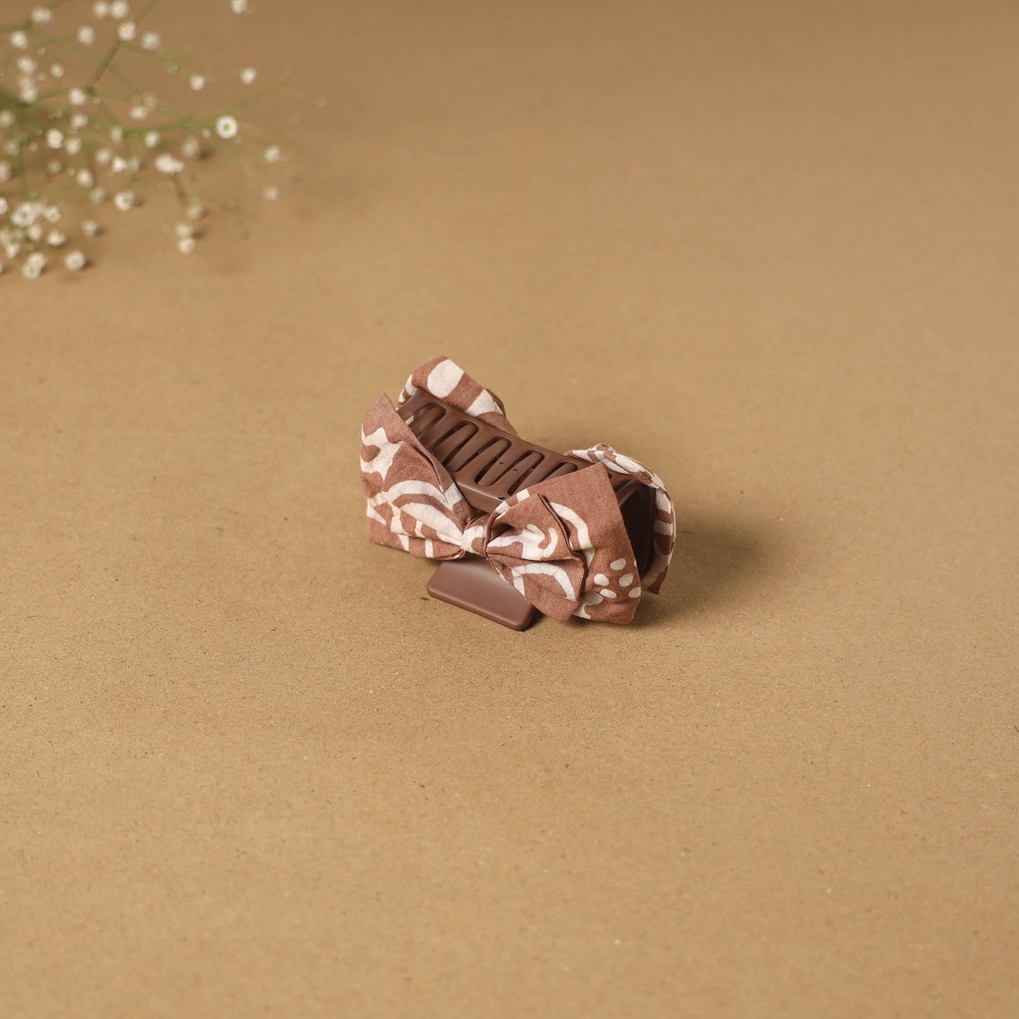 Brown - handmade women’s bow hair claw clip 15 - handcrafted