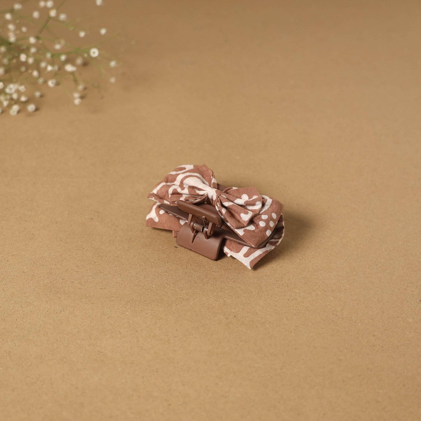 Brown - handmade women’s bow hair claw clip 15 - handcrafted