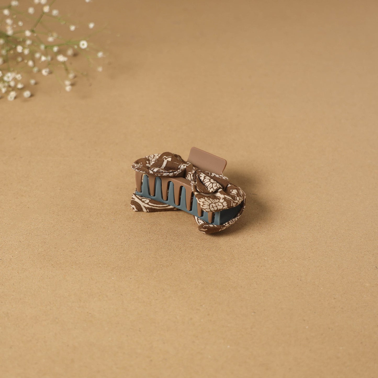 Brown - handmade women’s bow hair claw clip 16 - handcrafted