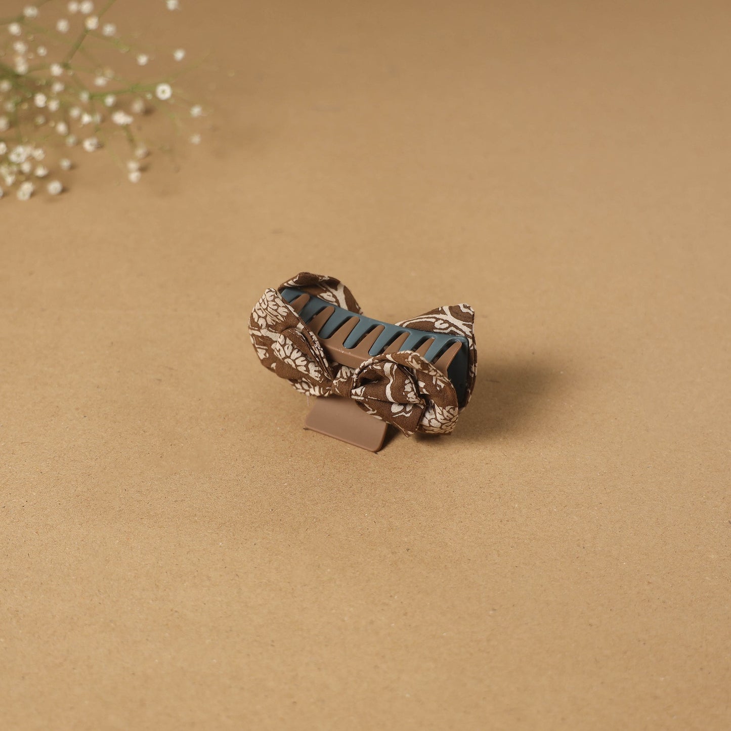 Brown - handmade women’s bow hair claw clip 16 - handcrafted